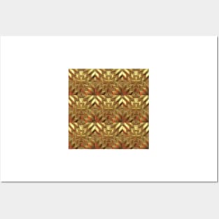 Gold Tiled Pattern Posters and Art